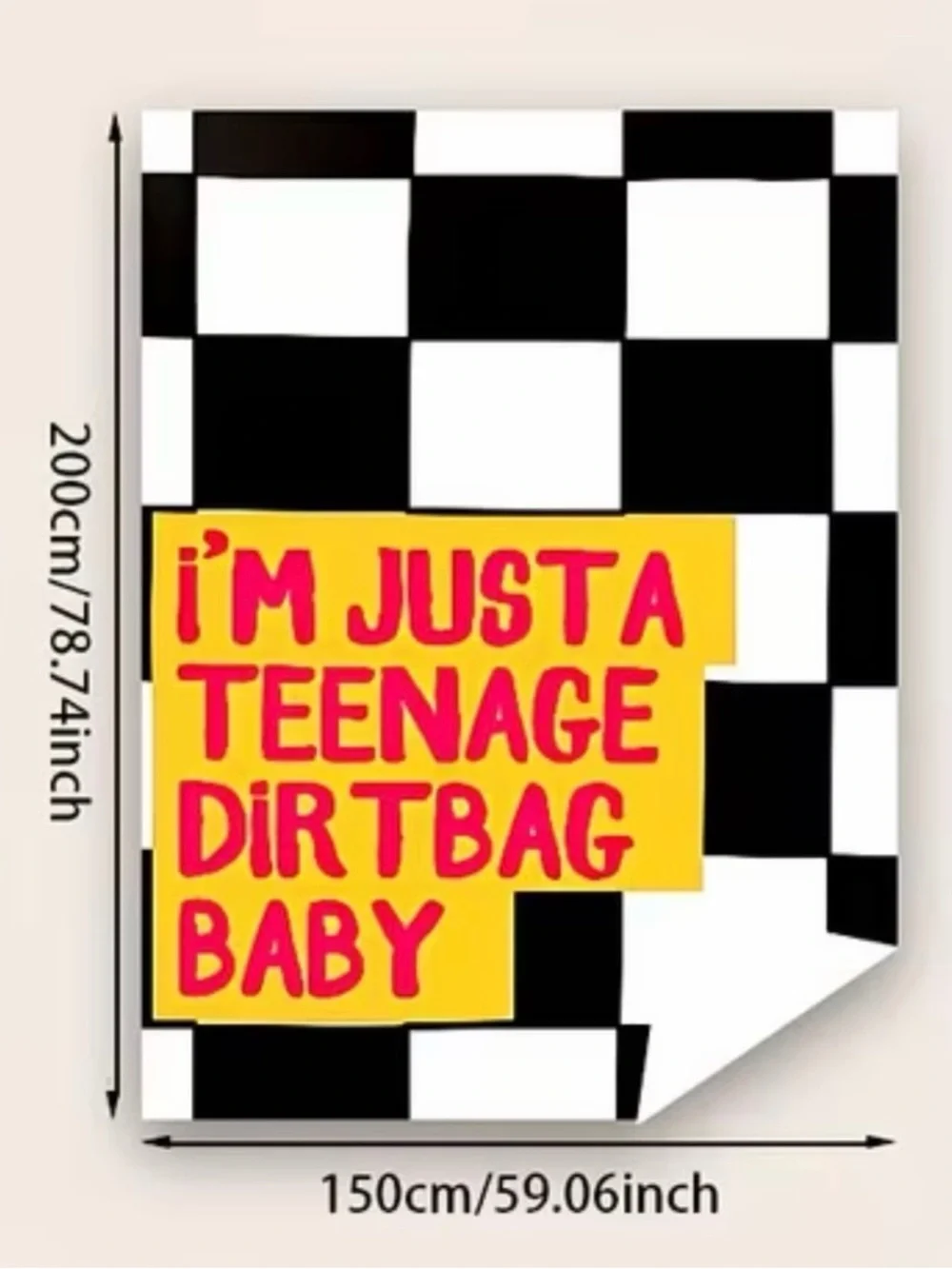 Y2K Nostalgia Emo Punk Checkerboard Fleece Blanket Teenage Dirtbag Throw 60”x80”